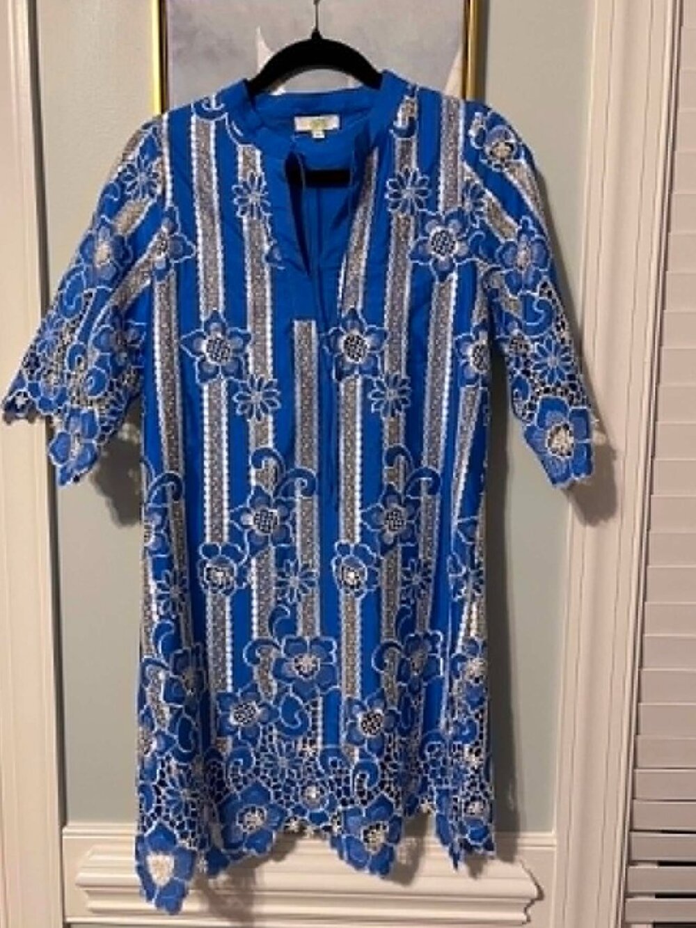 Jade Melody Tam Blue and White Lace Mini Dress Size XS EEUC